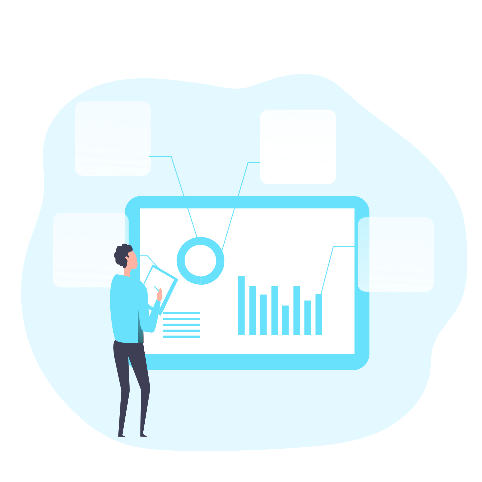 現状を認識するために分析する人 現状を認識するために分析する人